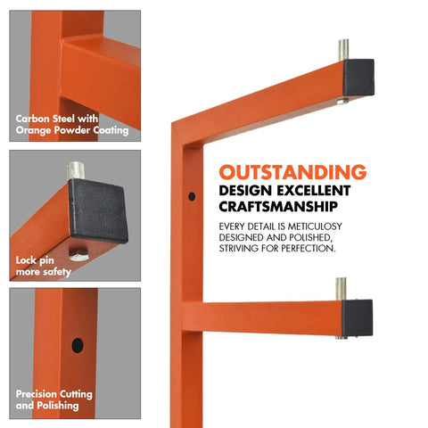 Details of Heavy Duty 3 Level Wall Mounted Lumber Storage Rack Made Of Steel For Garage Workshop And Shed Space Saving Wood Rack