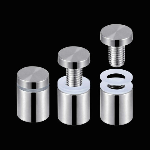 Heavy Duty 48 Pack Sign Standoff Screw System With Drywall Anchors And Rubber Isolation Pads 3 4 By 1 Inch stainless steel standoffs and screws