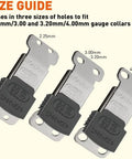 ClicLock Stainless Steel Buckle For Prong Dog Training Collar Quick Release in three sizes: 2.25mm, 3.00mm, 4.00mm.