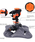 360 Degree Yard Sprinkler With Adjustable 45 To 90 Degree Spray featuring a rotating garden sprinkler head and cross base