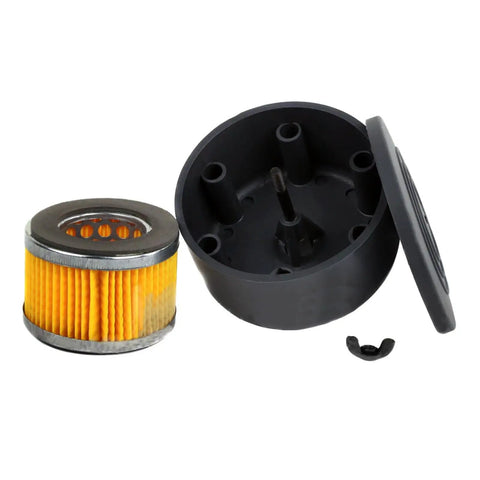 3/4 Inch NPT Air Compressor Intake Filter Housing With Replaceable Filter Element components shown separately