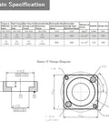 Technical diagram of Harmonic Gear Drive Reducer 30:1 Strain Wave Gearbox for Nema 17 Stepper Motor with Flange Output.