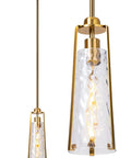 Modern Gold Pendant Light With Clear Glass Shade Adjustable Hanging Fixture For Kitchen Island And Living Room Farmhouse Vibe Ceiling Lamp E26 Base Bulbs Included Easy Installation And Durable Die Cast Metal