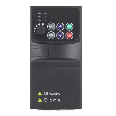 Flame Resistant ABS 3 Phase VFD Inverter 3.7KW Motor Speed Controller For Pumps And Fans 320 To 460V Input 0 To 380V Output Stable Frequency Drive For Industrial Motor Control front panel