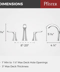 Weller 8 Inch Widespread Bathroom Faucet dimensions with chrome finish, showing 6 11/16" handle height and 5 1/16" spout height.
