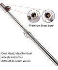 Tire Pressure Gauge With Straight On Foot Dual Head Chucks Heavy Duty Air Gauge Pro Grade 10 To 150 PSI And 100 To 1000 kPa with brass core