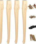 30 Inch Solid Wood Furniture Legs Set Of 4 Unfinished European Style Carved Feet For Sofa Cabinet Wardrobe Table Loveseat Replacement Next Level Durable Hardwood