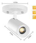Three Color Temperature Adjustable LED Ceiling Spotlight Flush Mount With Directional Beam For Living Room And Bedroom 10W 800lm CRI90