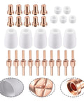 Upgraded Plasma Cutter Tip And Electrode Kit For Cut-40 Lgk-40 Pt-31 High Performance Red Copper Nozzles With Shield Cup Smooth Cutting Torch Parts That Last parts set featuring red copper nozzles and white shield cups