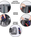 Instructions showing how to detach Hardwood Floor Attachment For Dyson V7 V8 V10 V11 V15 SV10 SV12 SV14 cordless vacuum cleaners.
