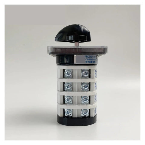 Five Position Rotary Changeover Switch YMZ12 32 4, 660V 32A, showing terminals and switch lever, industrial application.