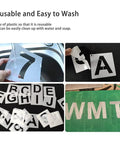 Collage of Reusable 2 Inch Letter Stencil Set For Wood Wall Fabric Rock And Signage DIY Art Projects 36 Alphabet And Number Stencils With Binder Ring.