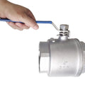 4 Inch Full Port Ball Valve 316 Stainless Steel NPT Female Threads With Serviceable Design Built Tough Blue Vinyl Insulated Handle