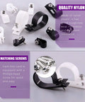 Assorted white and black R Type Nylon Cable Clip Kit 135 Pack Six Size Assortment For Wire Management With Screws