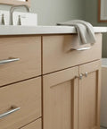 Polished Chrome Cabinet Pulls And Handles 10 Pack 7.5 Inch Center To Center Hole Spacing on wooden bathroom cabinet