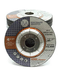 Four And A Half Inch Grinder Cut Off Wheels For Pipeline Cutting Heavy Duty Type One Disc For Metal And Steel Including Stainless Steel With Seven Eighth Inch Arbor Hole Pack Of Twenty Five, front view showing label details.