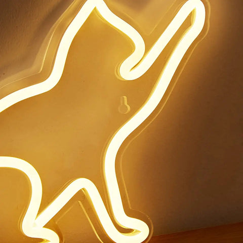 Close-up of Cat LED Neon Sign USB Powered Night Light 3D Wall Art Decor For Bedroom And Living Room Warm White Cat Lamp