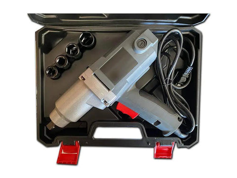 Voyager Tools 900W Corded Impact Wrench With 1/2 Inch Drive And Storage Case Includes Four Sockets For Heavy Duty Bolts And Nuts Grey Electric Power Tool For Factory Home Improvement Workshop Applications