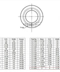 Technical drawing of heavy duty black oxide 2 inch bore single split clamp on shaft collar 3 inch outside diameter 11/16 inch thick