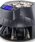 Pro Grade USD Coin Counter And Sorter With Wrapper Roller Fast 350 Coins Per Minute 3000 Coin Hopper