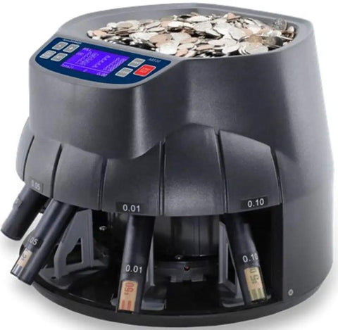 Pro Grade USD Coin Counter And Sorter With Wrapper Roller Fast 350 Coins Per Minute 3000 Coin Hopper