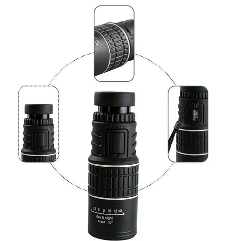 Super Compact High Power 30x52 Pocket Monocular with Adjustable Focus and BAK-7 Prism for various outdoor activities, detailed views