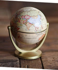 Desktop World Globe With Stand Golden Finish For Education And All Ages Home Office Decor Kid Friendly Geography Learning Tool
