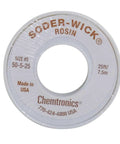 Rosin Desoldering Solder Wick Braid 0.145 Inch 3.7 Millimeter Wide 25 Ft Brown Size 5 spool front view