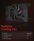 Engine Radiator Cooling Fan Assembly Direct Bolt On Replacement Compatible With Ford Focus Electric And Gas Engines Zero Hassle Heavy Duty Motor Built Tough For Reliable Daily Cruising And Smooth Operation, single fan with 8 blades.