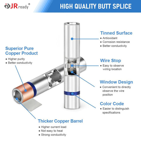 Heavy Duty Heat Shrink Butt Splice Kit For 26 12 AWG Wires Waterproof IP68 MiniSeal Connectors diagram with copper details