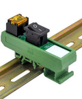 Rail Mount Rocker Switch Module For 10 Amp Power, Compatible With 250VAC Or 50VDC, One Channel, Easy On Off Rocker shown installed
