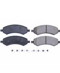 PowerStop Z17 ceramic front brake pads with installation hardware, set of four pads