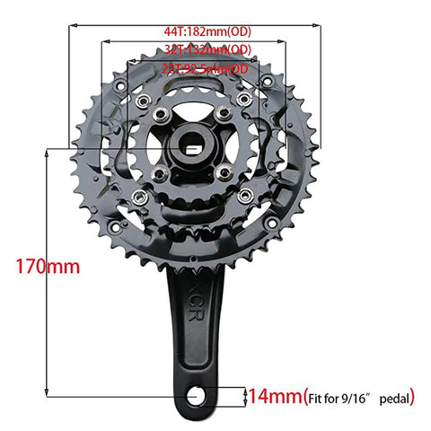 Beast Alloy 6061 Mountain Bike Crankset With Hollow Integrated Chainring And Detachable Sprocket, Ideal For MTB And Road Cycling