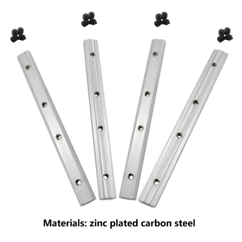 4 Pack Heavy Duty 3030 Series Aluminum Profile Straight Line Connector With M6 Screws Rock Solid Carbon Steel Zinc Plated Bracket Fastener for T Slot 8mm Extrusion showing straight connectors with M6 screws
