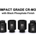 Beefy 4 Piece 1/2 Inch Drive Deep Impact Socket Set 6 Point CR-MO Chrome Moly Includes 1-13/16 In, 1-7/8 In, 1-15/16 In And 2 In