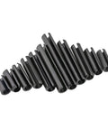 Spring Dowel Roll Pin Set M6x10 To 60mm Carbon Steel Black Finish aligned in size order