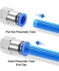 Two Pack 1/4 NPT Female Straight Push To Connect Fittings For 3/8 Inch Tube OD Air Pneumatic Quick Connect Silver Tone installation