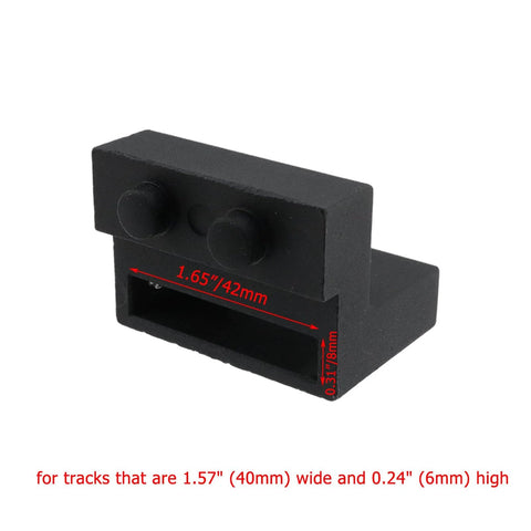 Black Carbon Steel Sliding Barn Door Roller Stopper Hardware Set with 1.57 inch wide tracks, side view