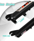 Dope MTB Front Suspension Fork With 100mm Travel For 26, 27.5, And 29 Inch Wheels, 28.6mm Straight Steerer, 9mm QR, Crown Lockout, Aluminum Alloy XC Disc Brake Front Fork close-up of 9mm quick release