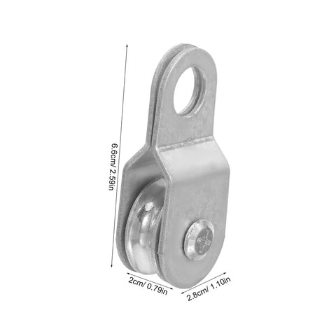 12 Pack Bearing Rope Pulley Block Kit For 6mm Rope And Cable, Aluminum Coated Zinc Lightweight Guide Roller With Swivel Bearing, A Must Have Gear For Outdoor Adventures And Home Organization, 6.6cm pulley