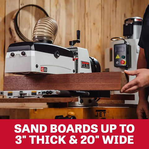10 Inch Benchtop Drum Sander With 1 HP 115V Single Phase Power, Beefy Die Cast Aluminum And Steel Build, Infinitely Variable Speed, Quick Change Abrasive Take Up Fasteners, Durable Drum For Fine Woodworking Finishes