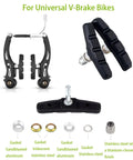 70mm V Brake Pads for Mountain Bikes Two Pairs With Hex Nuts And Spacers Noiseless Braking Blocks Durable Rubber and Steel
