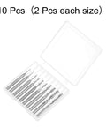uxcell ball-nose end mill set, 10 pcs, 1/8 inch shank, 2-flute solid carbide, upcut, in plastic case.
