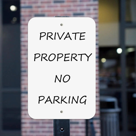 Kickass Heavy Gauge Aluminum Signs 4 Pack 18 By 12 Inches Sublimation Ready Metal Sheets For Dtf Printing Custom Crafting rustproof private property no parking sign.