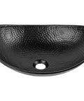 19 Inch Harbor Vessel Sink for Bathroom, Above Counter Hand Hammered Matte Black Aluminum Vanity Basin, Durable Aluminum Craftsmanship