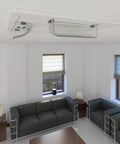 Magnetic Heat And Air Vent Deflector 8.5 To 15 Adjustable For Vents 2 Pack installed on ceiling in modern living room