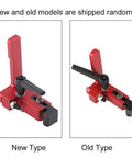 Premium Alloy Steel Miter Track Stop For Type 75 T Track Jigs shown in new and old models side by side for woodworking.