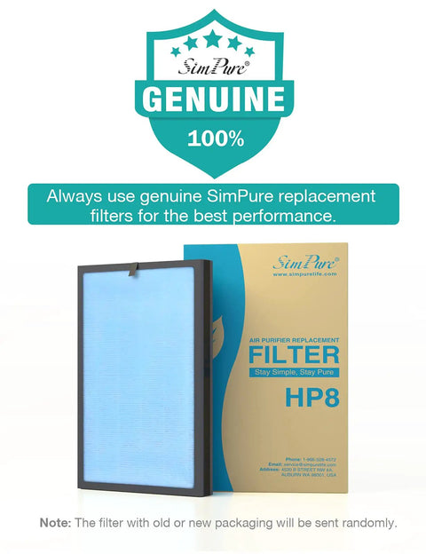 Must Have HP8 True HEPA Replacement Filter For HP8 Air Purifier SP-HP8-RF with packaging