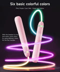 Light Up Jump Rope With Colorful LED Glow, Adjustable Skipping Rope For Kids And Grownups, Totally Lit Night Glow, pink handles.