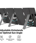 220W Portable Solar Panel For Power Stations And On The Go Off Grid RV Camping Foldable Solar Charger Kit with adjustable kickstands
